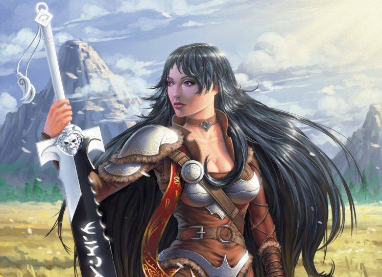 warrior, Fantasy girl, Fantasy art HD Wallpaper Desktop Background