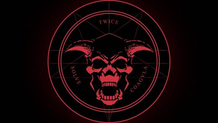 skull, Demon, Latin, Horned, Pentagram, Satanism, Devils, Satanic, Evil, Doom (game) HD Wallpaper Desktop Background