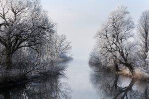 nature, Landscape, Ice, Snow, Cold, Winter, Water, Trees, Reflection