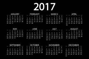 black background, 2017 (Year), Month, Calendar, Simple