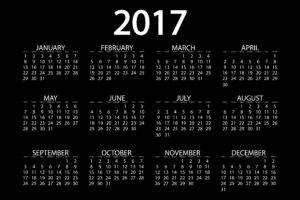 black background, 2017 (Year), Month, Calendar, Simple