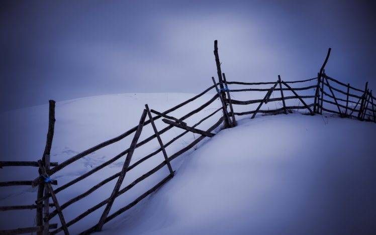fence, Cold, Snow, Ice, Winter, Landscape HD Wallpaper Desktop Background
