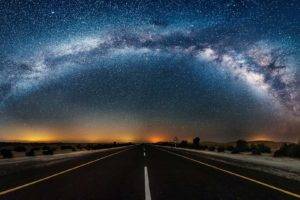 night sky, Starry night, Road