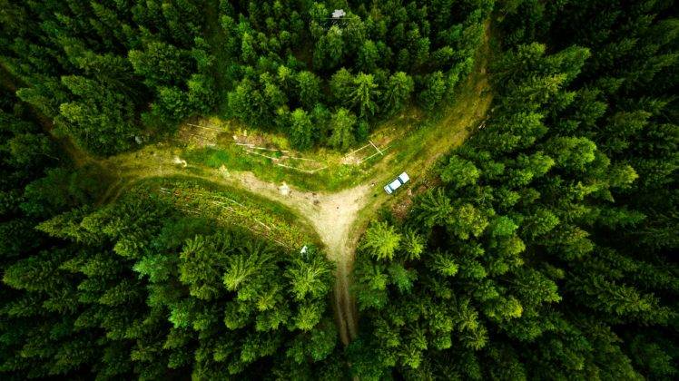 drone, Landscape, Nature, Aerial view, Forest HD Wallpaper Desktop Background