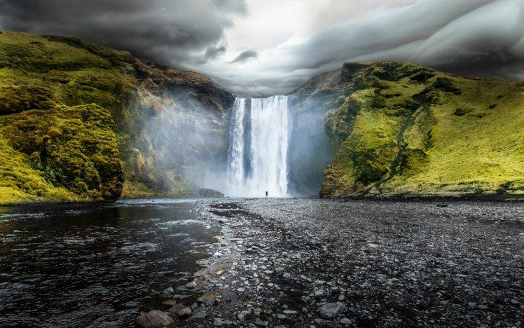 landscape, Nature, Iceland, Waterfall, Skogafoss Waterfalls HD Wallpaper Desktop Background