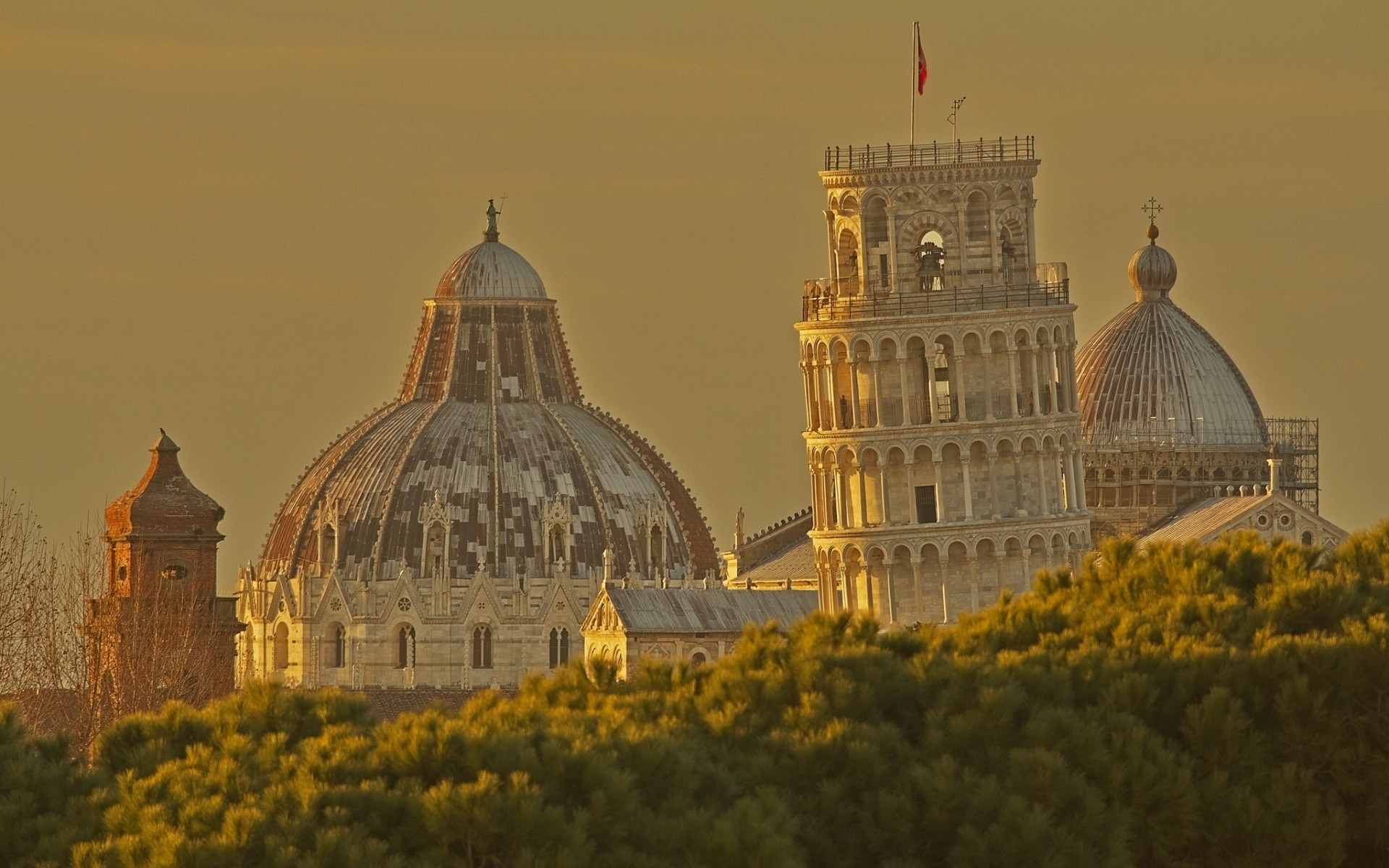 Leaning Tower of Pisa, Italy, Architecture Wallpaper