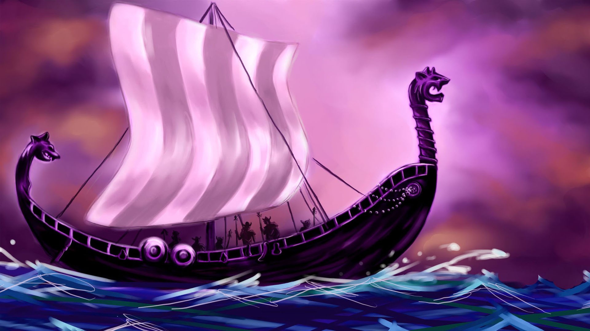 Vikings, Fantasy art, Artwork, Boat Wallpaper