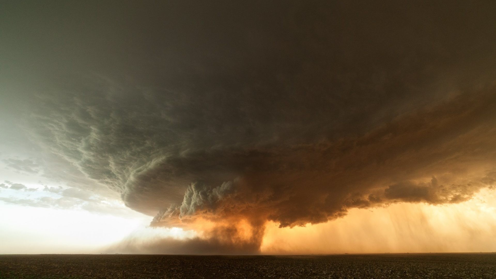 nature, Storm, Clouds, Sunset, Horizon, Landscape, Rain Wallpaper