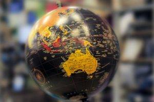 globes, Australia, Continents