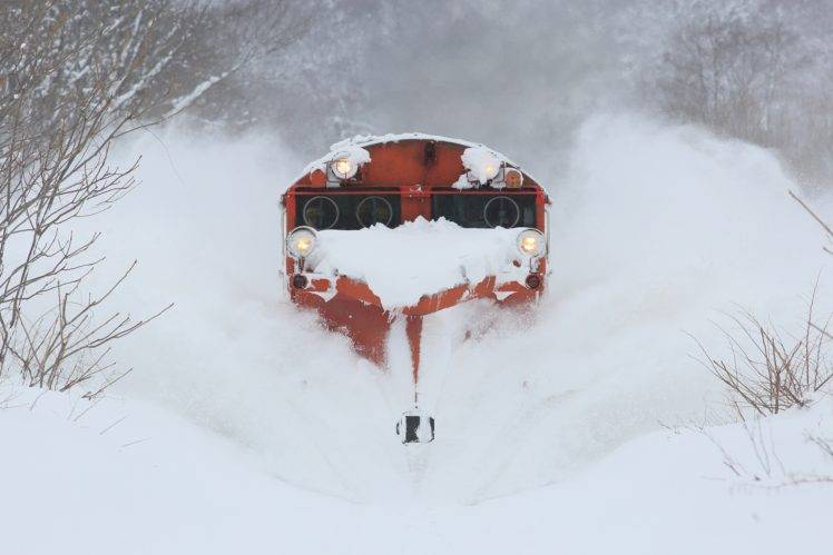 train, Winter, Snow, Ice, Vehicle, Snowplow HD Wallpaper Desktop Background