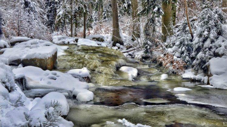 winter, Water, Snow, Nature, Landscape HD Wallpaper Desktop Background