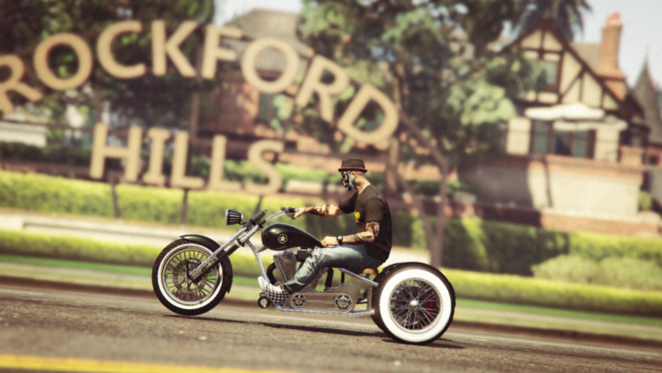 biker, Grand Theft Auto Online, Grand Theft Auto V, Rockstar Games, Motorcycle HD Wallpaper Desktop Background
