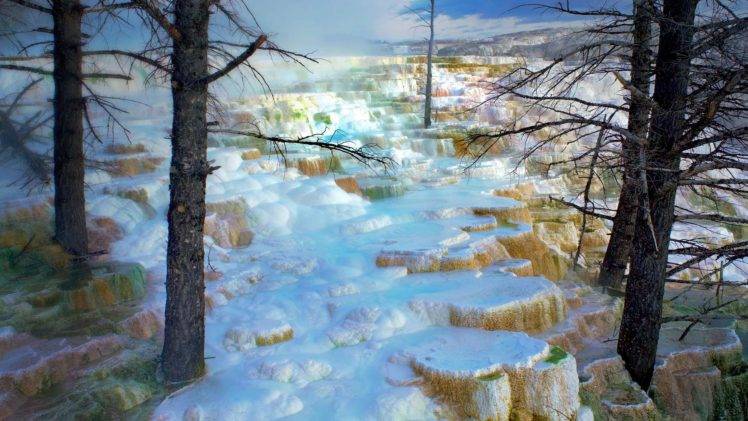 Mammoth Hot Springs, Yellowstone National Park, Nature HD Wallpaper Desktop Background