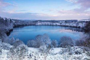 Germany, Winter, Rheinland Pfalz, Lake