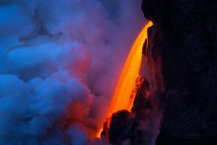 Tom Kualii, Nature, Lava, Clouds, Volcano, Eruptions, Hawaii, Rocks, Colorful, Smoke HD Wallpaper Desktop Background