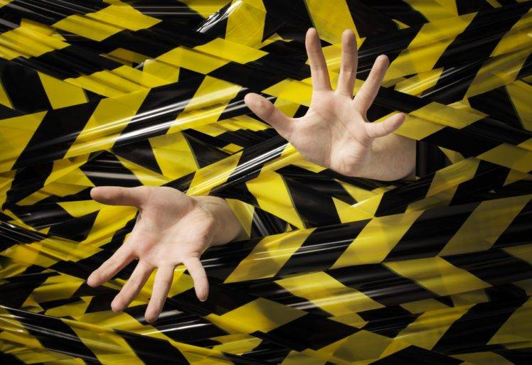 hands, Stuck, Plastic Ink, Black, Yellow HD Wallpaper Desktop Background