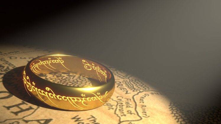 The Lord of the Rings, Rings, The One Ring, Map, Middle earth, Text, Closeup HD Wallpaper Desktop Background