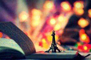 books, Eiffel tower replica