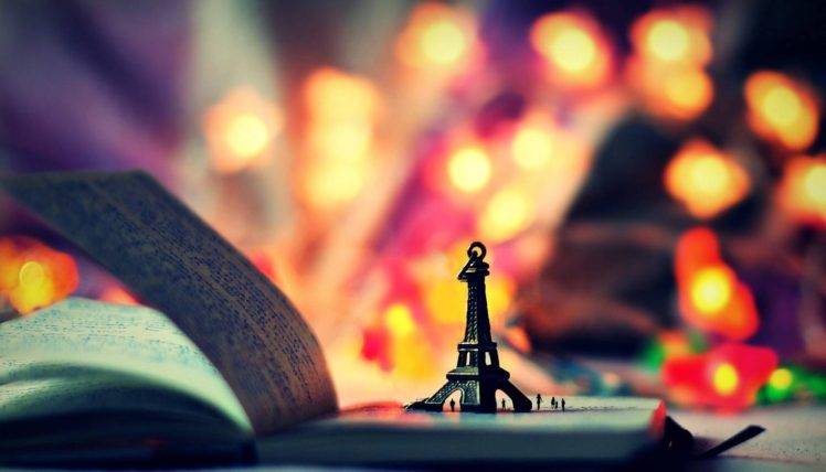 books, Eiffel tower replica HD Wallpaper Desktop Background