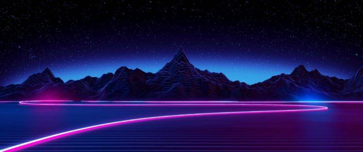 Retro style, Synthwave, Neon HD Wallpaper Desktop Background