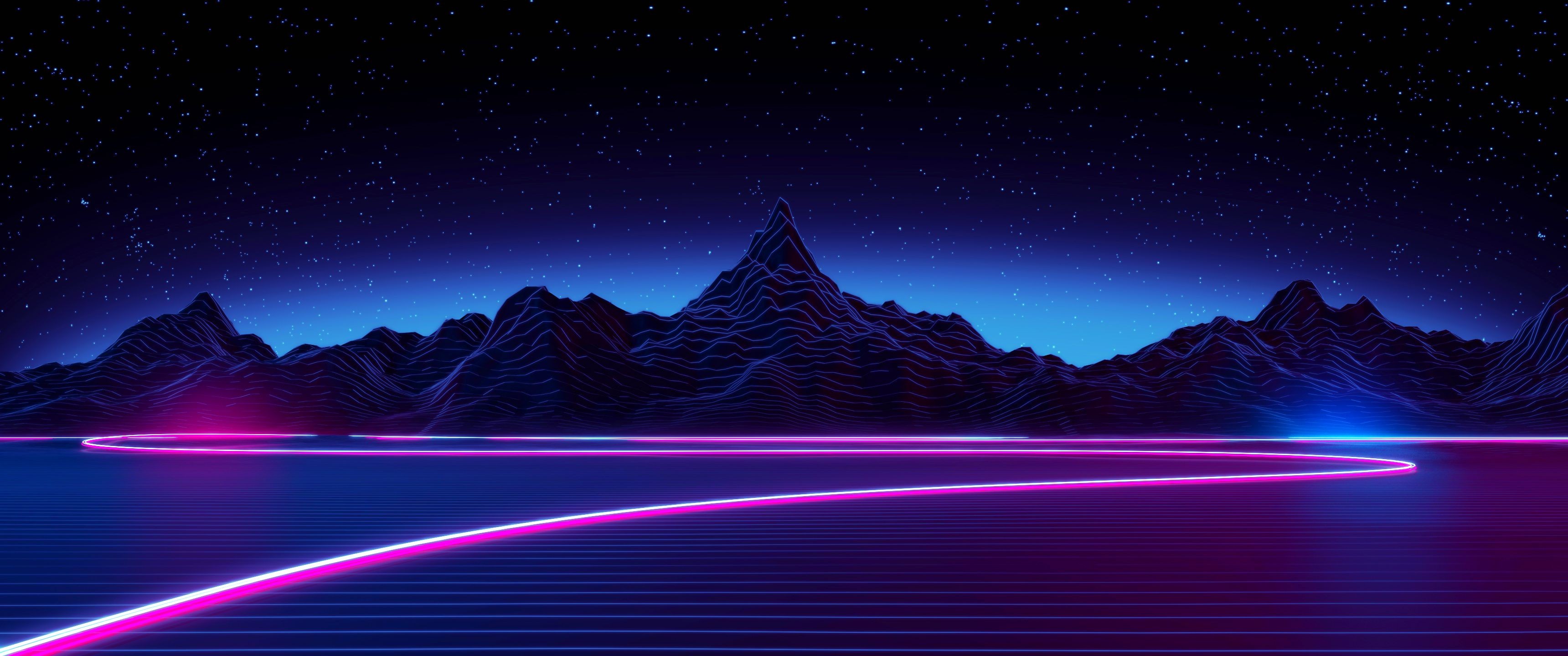 Retro style, Synthwave, Neon Wallpaper