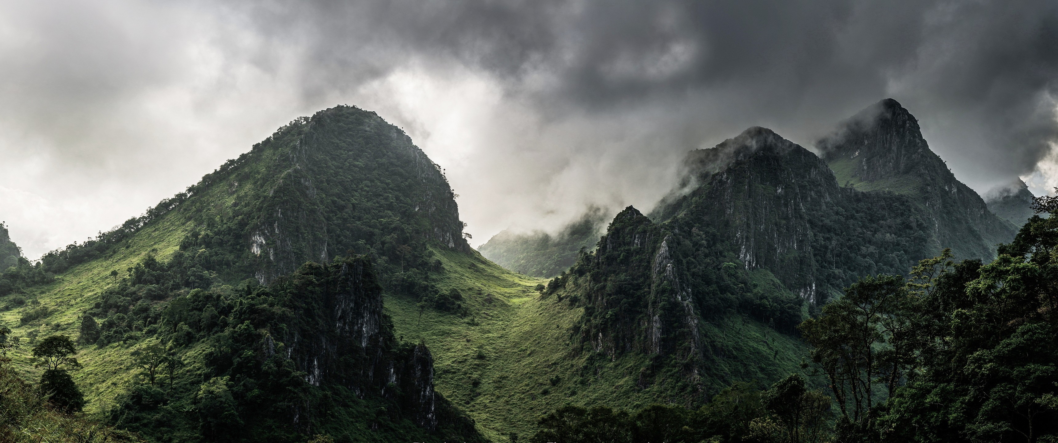 landscape, Mountains, Mist, Nature Wallpaper