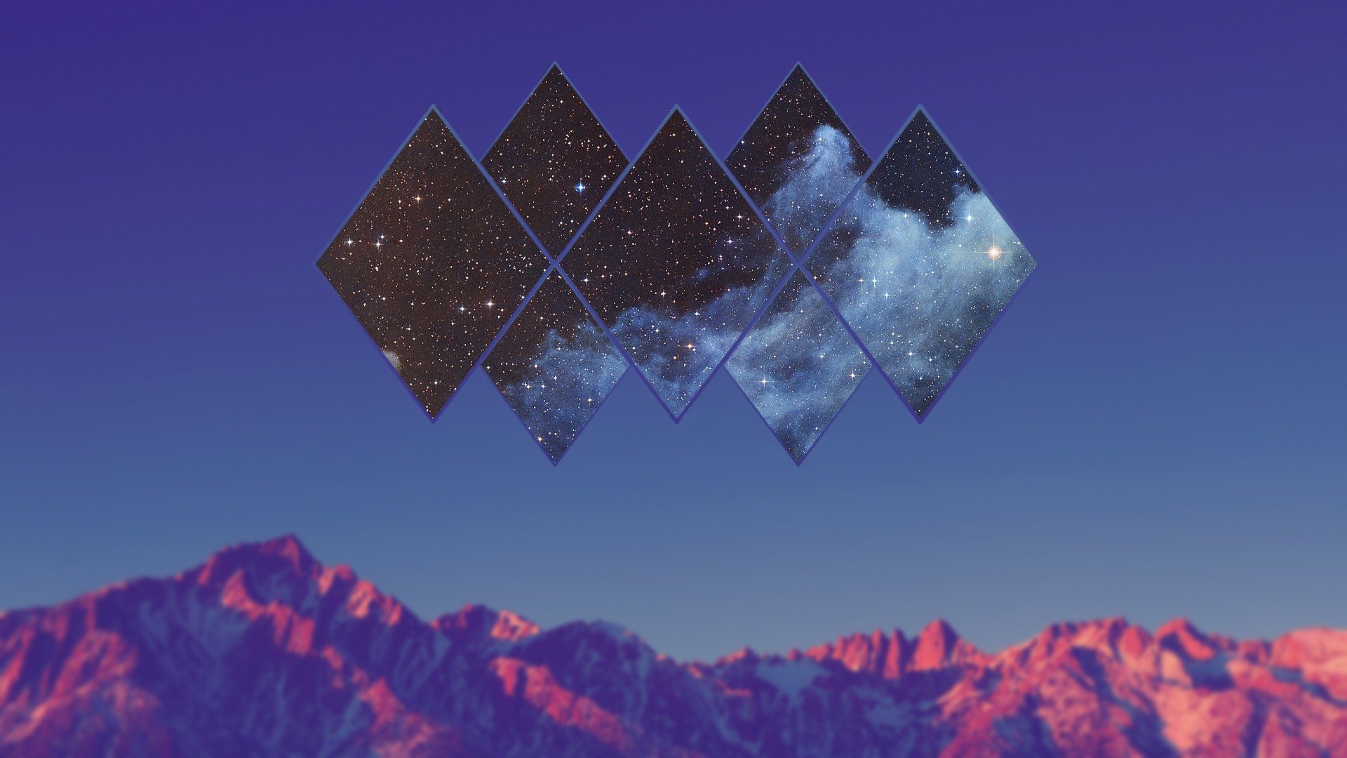 space, Mountains, Blurred, Landscape Wallpaper