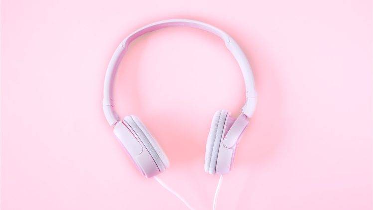headphones, Pink, White HD Wallpaper Desktop Background