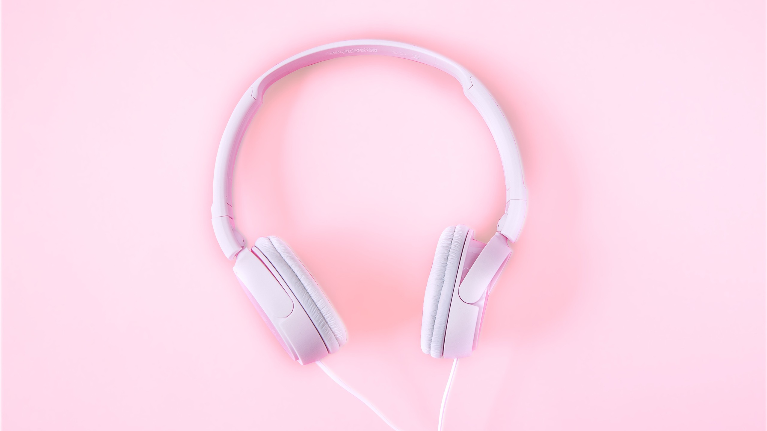 headphones, Pink, White Wallpaper