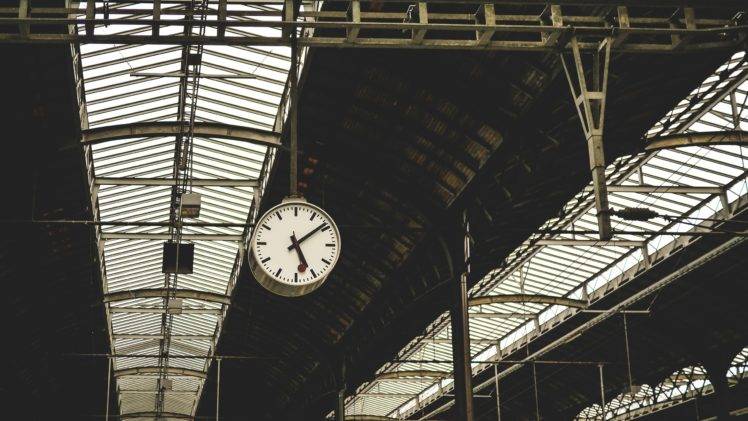 clocks, Train station HD Wallpaper Desktop Background