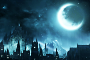 Dark Souls III, Video games, Moon, Dark, Castle
