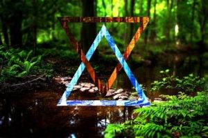 abstract, Forest, Triangle, Digital art, Nature