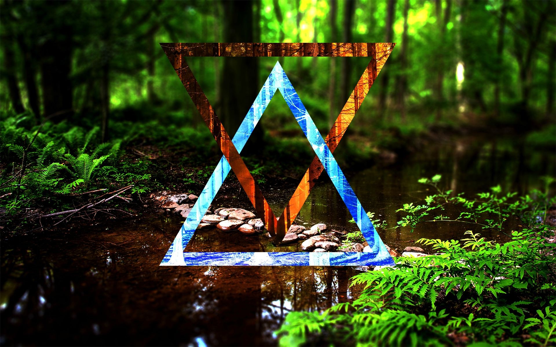 abstract, Forest, Triangle, Digital art, Nature Wallpapers