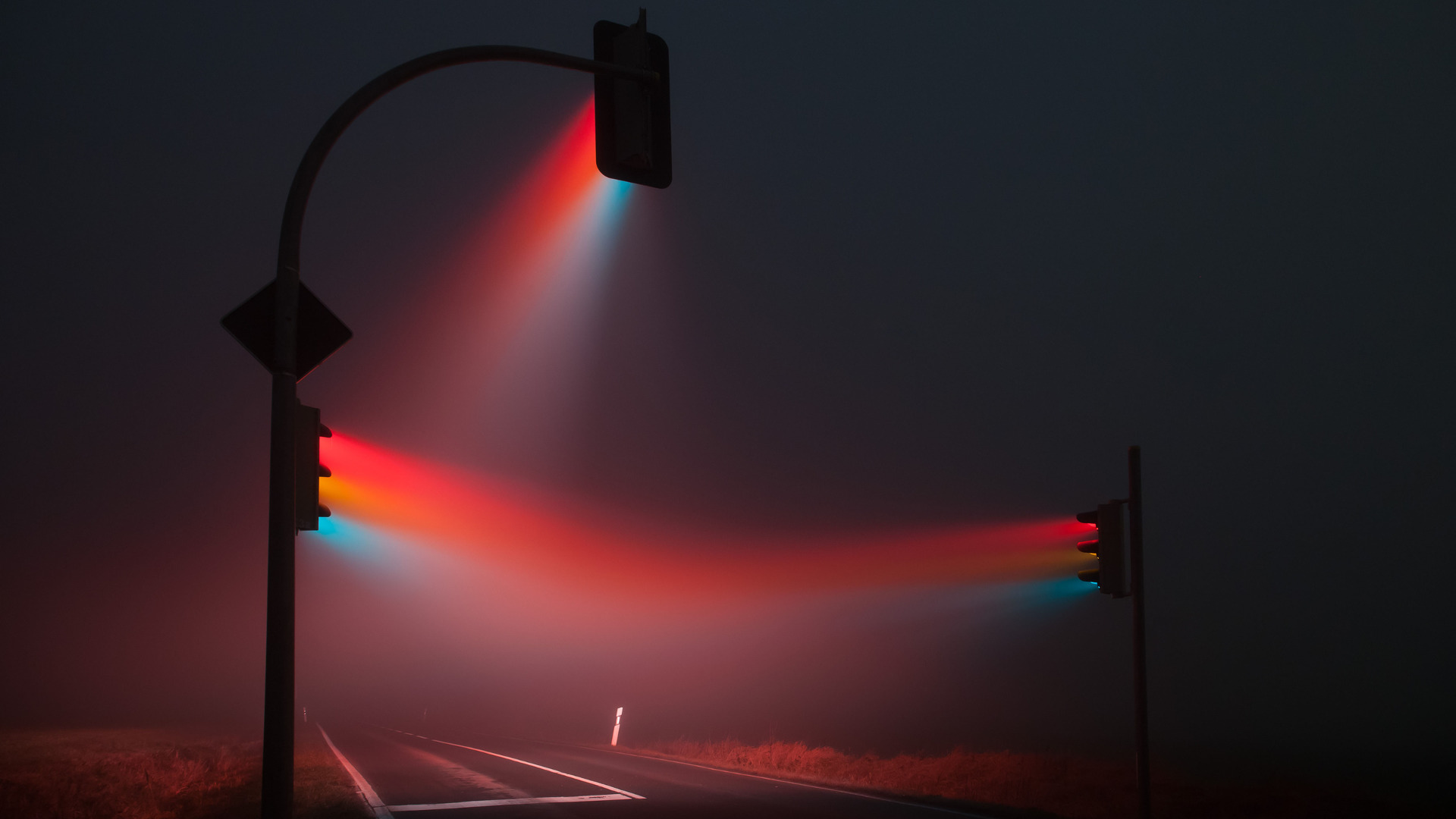 Lucas Zimmermann, Signal, Street light, Street, Night, Road Wallpaper