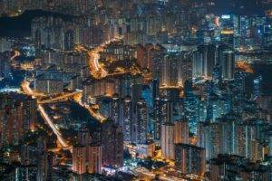 cityscape, City lights, Hong Kong