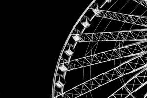 ferris wheel, Monochrome, Minimalism