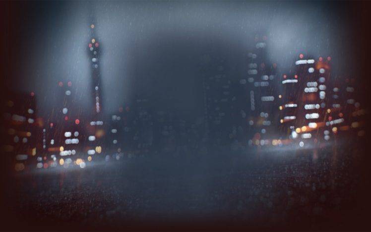 Battlefield 4, Rain, Night, Building, Depth of field HD Wallpaper Desktop Background