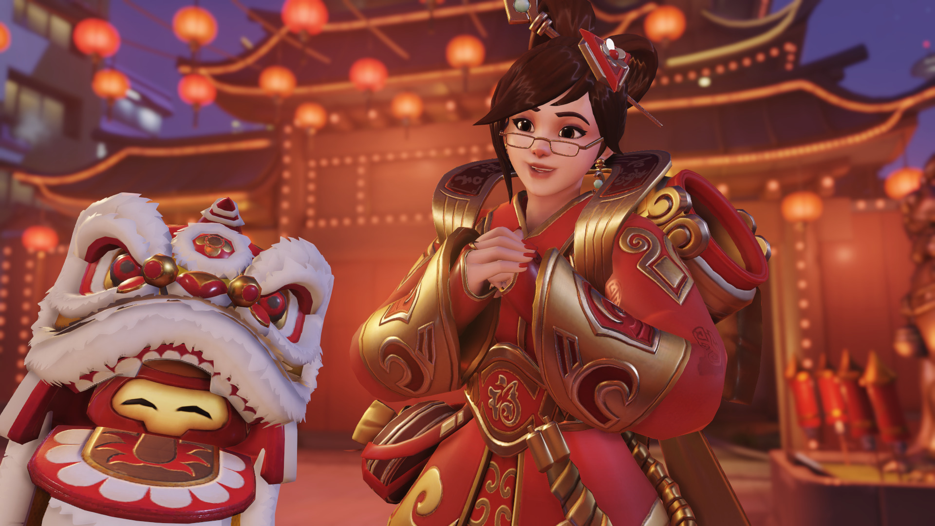 Overwatch, Mei (Overwatch), Holiday, Chinese dragon Wallpaper