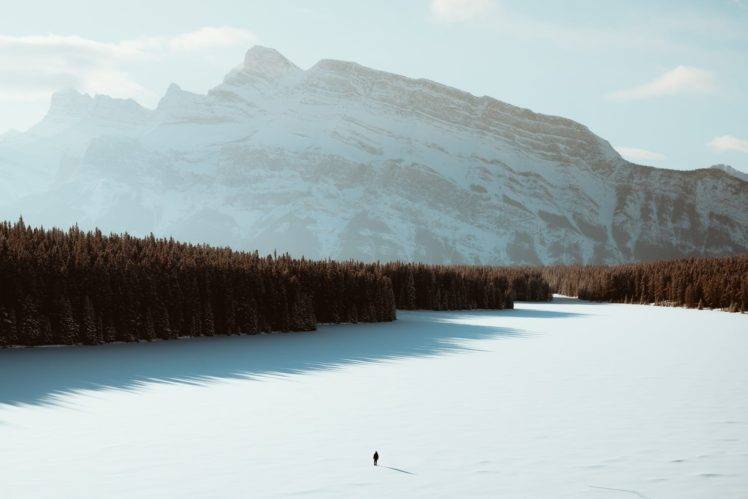 landscape, Mountains, White, Sun, Sun rays, Canada, Banff National Park HD Wallpaper Desktop Background