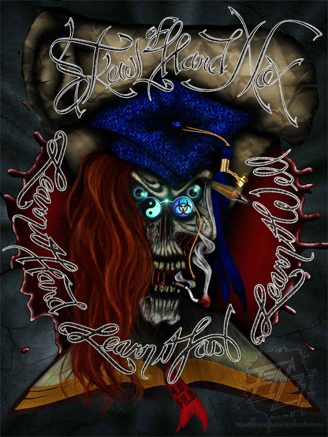 skull, Digital art, School, Yin and Yang, Biohazard