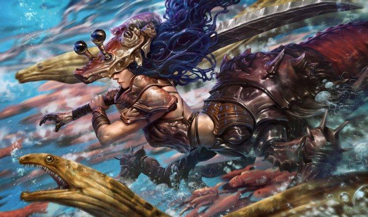 warrior, Fantasy art, Sword, Armor HD Wallpaper Desktop Background