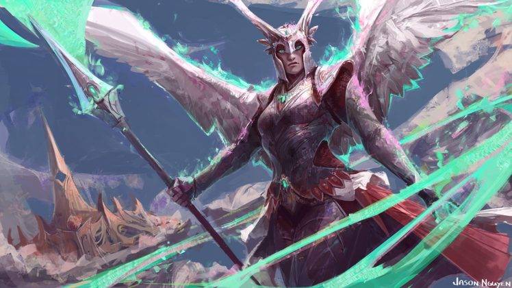 warrior, Fantasy art, Magic, Angel, Wings, Armor HD Wallpaper Desktop Background