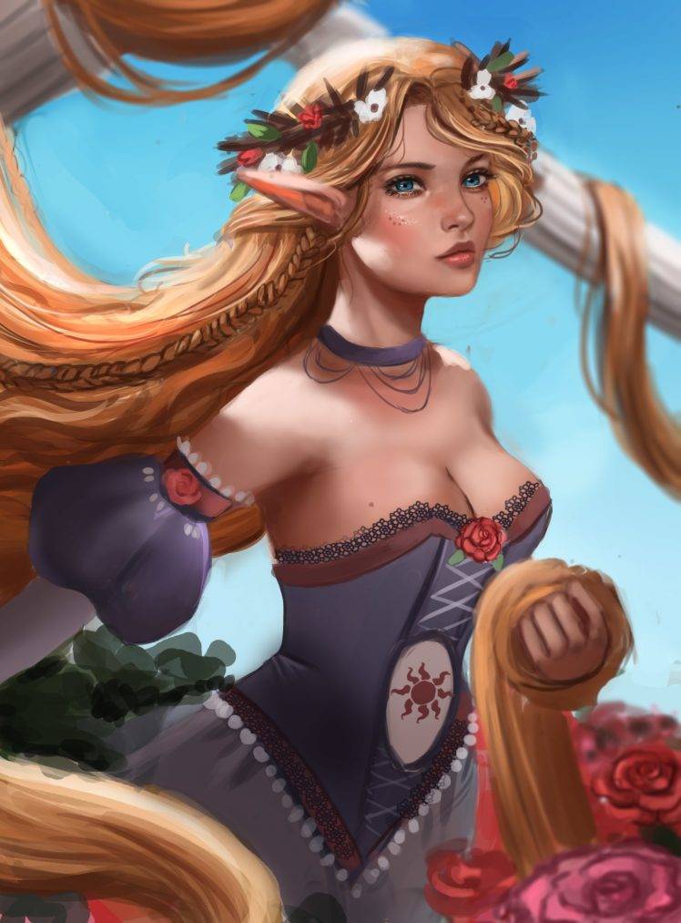 long hair, Blonde, Fantasy art HD Wallpaper Desktop Background