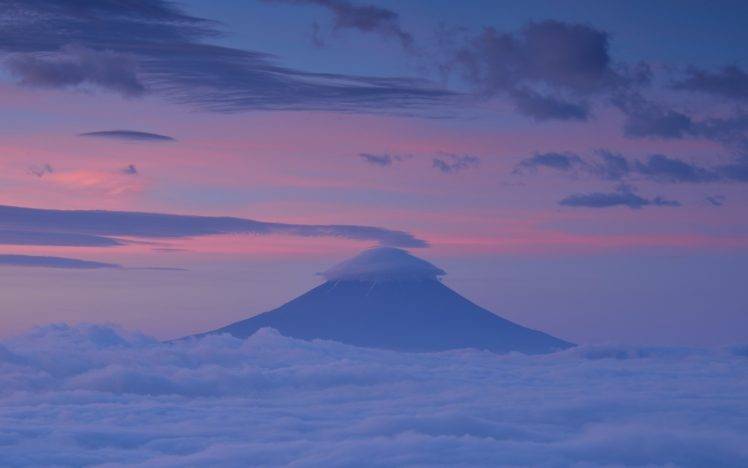 nature, Landscape, Japan, Asia, Clouds, Mountains, Mount Fuji, Sunset HD Wallpaper Desktop Background
