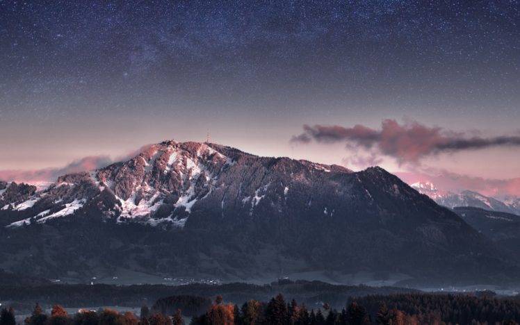 mountains, Stars HD Wallpaper Desktop Background