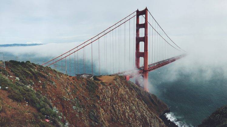 Golden Gate Bridge, Bridge, Architecture, Landscape, Sea, Road, USA HD Wallpaper Desktop Background