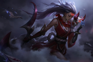 Diana (League of Legends), Chinese new year, Sword, Blood moon, Mask, League of Legends
