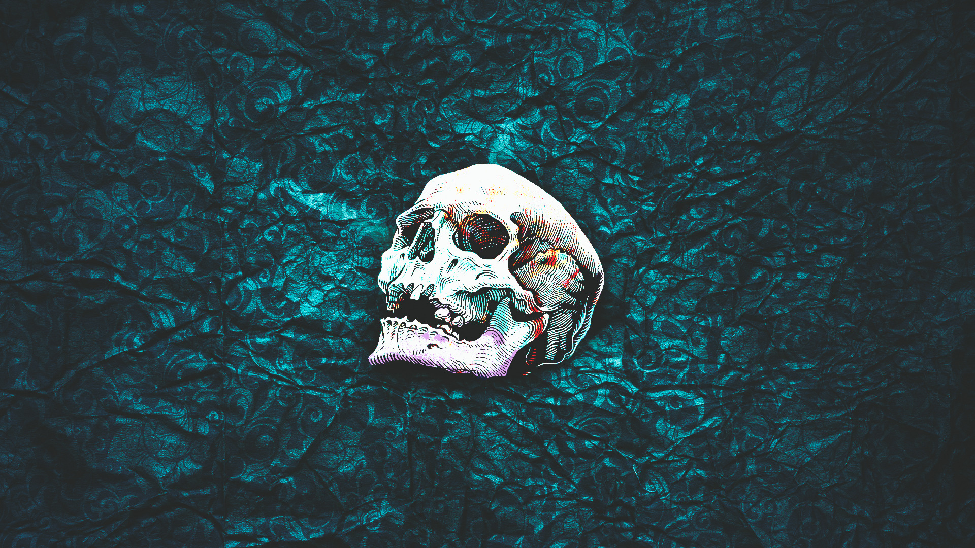 skull, Pattern, Abstract, Simple background Wallpaper