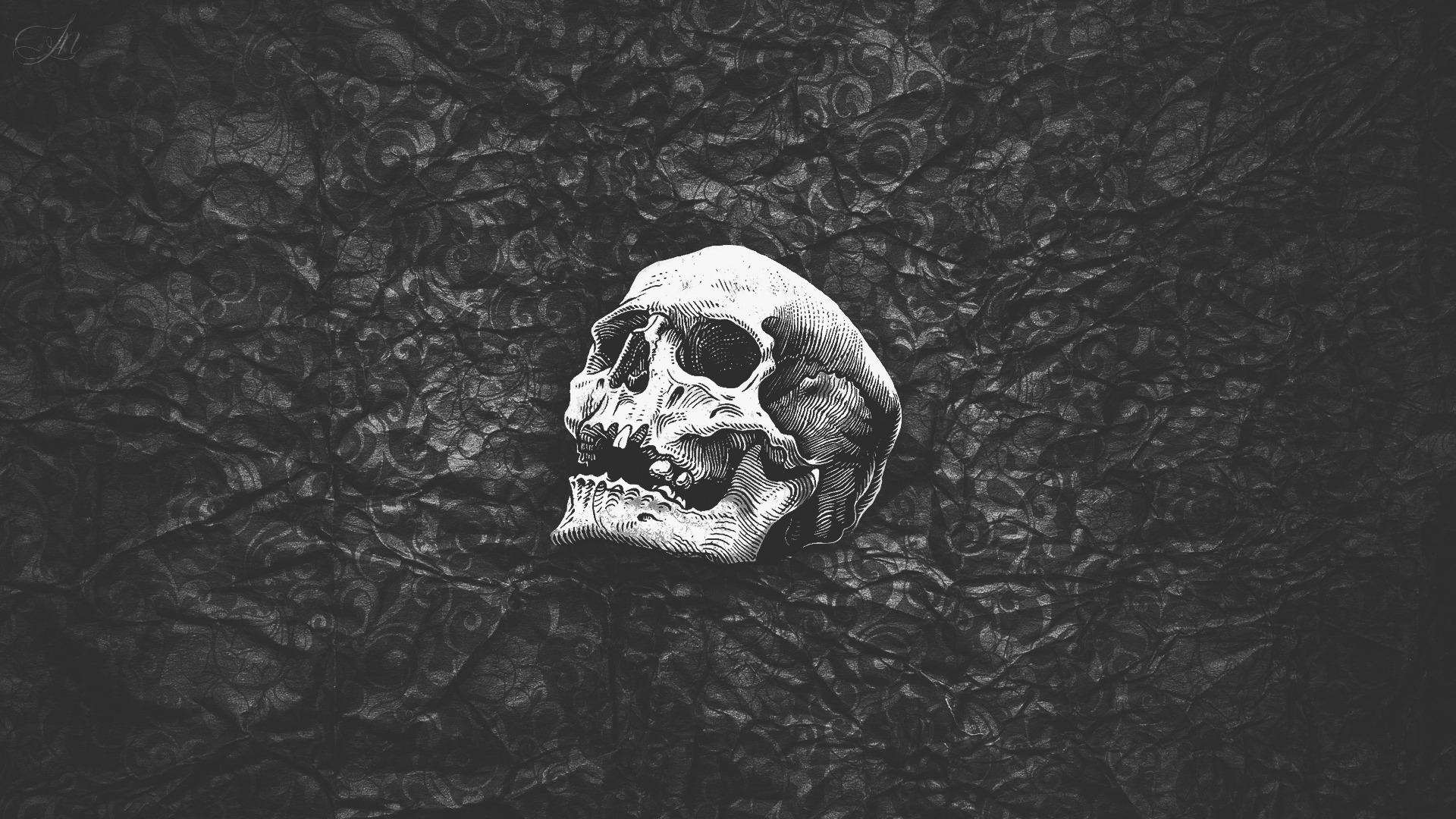 skull, Black, White, Abstract, Simple, Artwork, Monochrome Wallpapers HD / ...