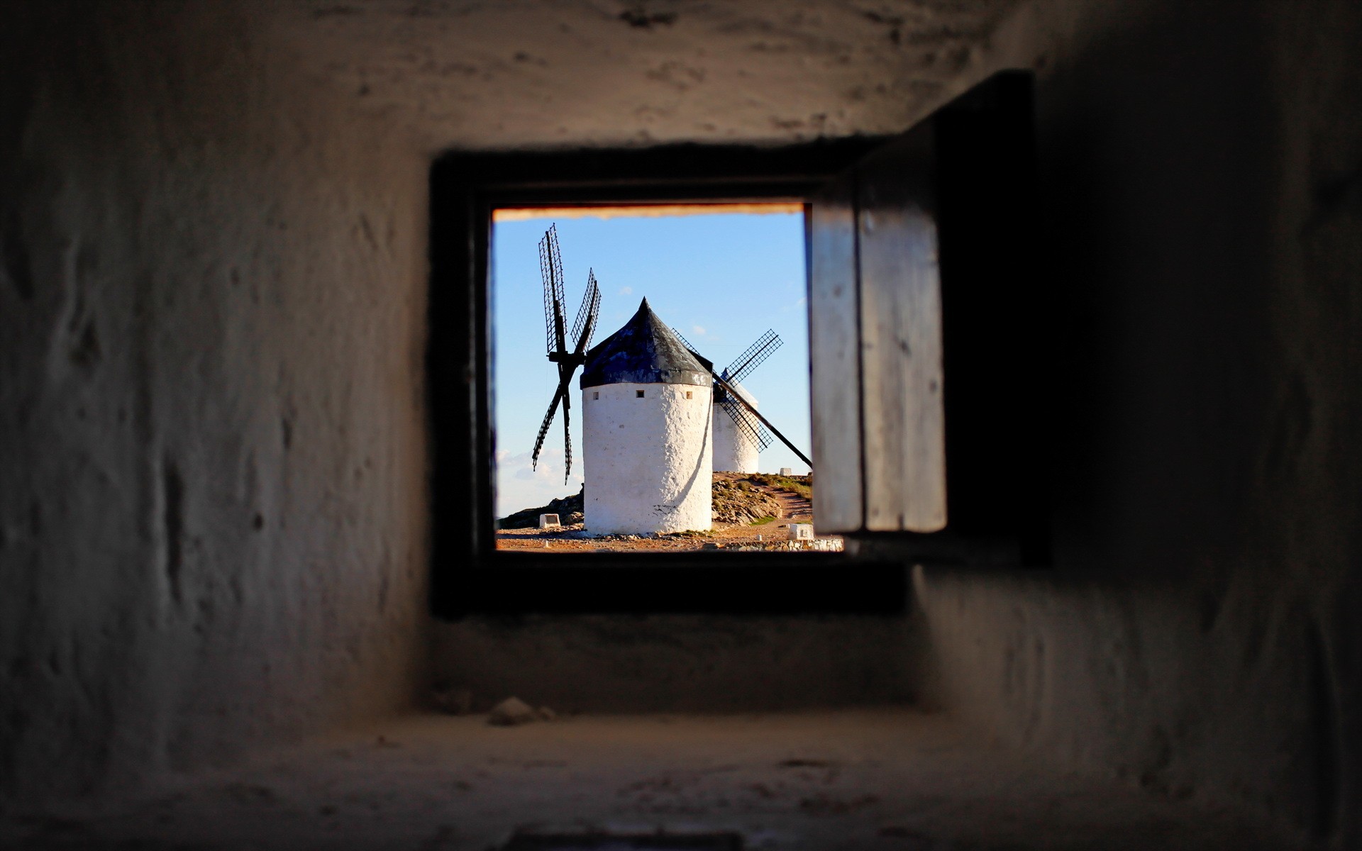 window, Windmill Wallpaper